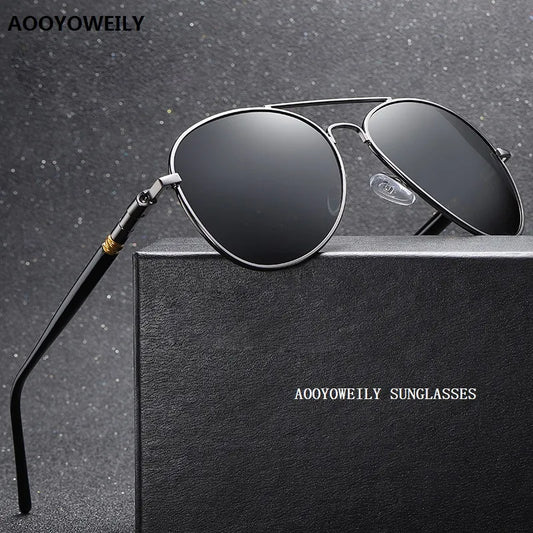 Luxury Polarized Driving Vintage Black Pilot Sunglasses