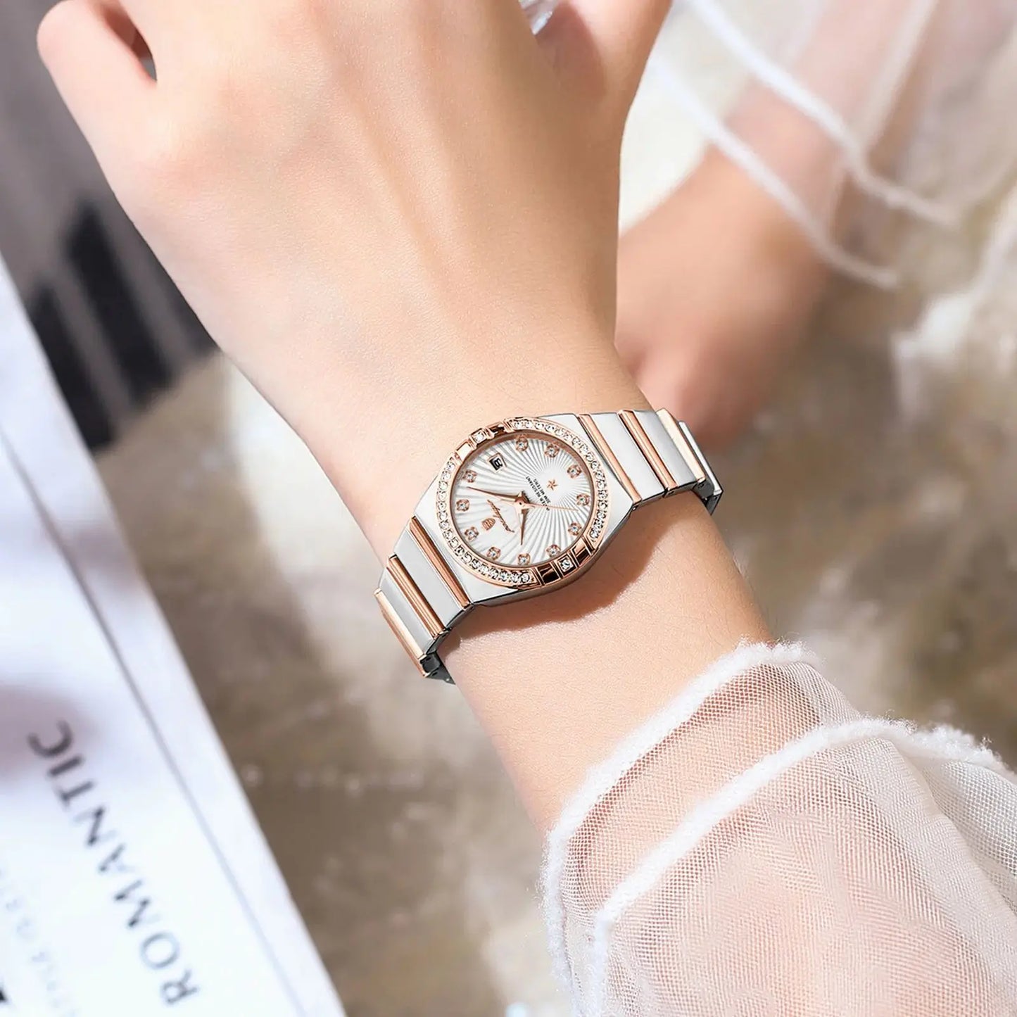 POEDAGAR Luxury Woman Stainless Steel Watch