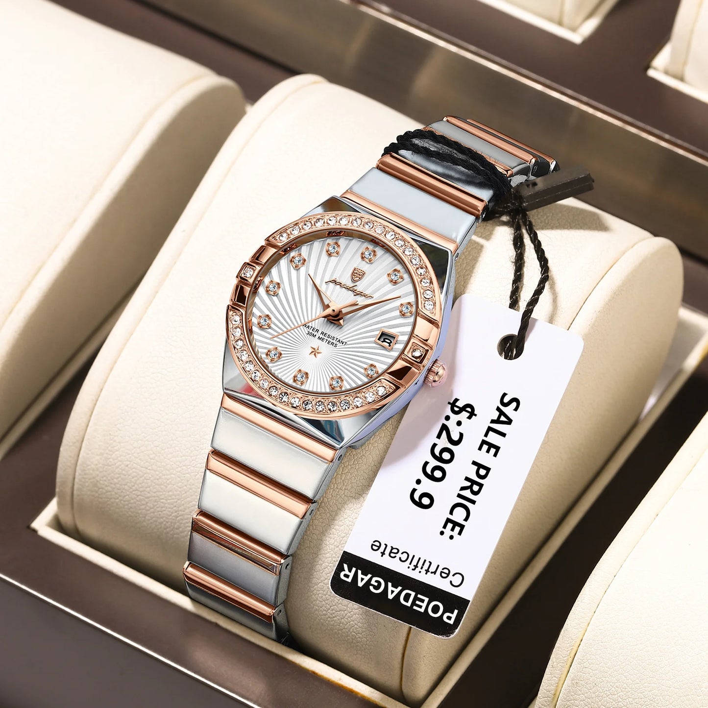 POEDAGAR Luxury Woman Stainless Steel Watch