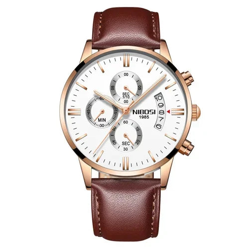 NIBOSI Luxury Dress Watch Military Quartz