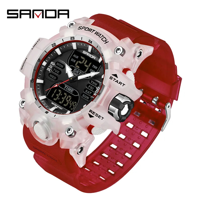 SANDA Dual Display Rugged Military Style Watch